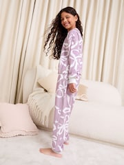 Lipsy Bow Print Soft Touch Fleece Twosie Pyjamas (5-16yrs) - صورة 4 من 4