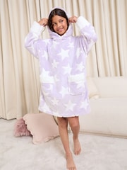Lipsy Purple Star Soft Touch Fleece Snuggle Hoodie (5-16yrs) - Image 1 of 4