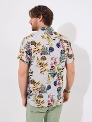 Joe Browns Brown Botanical Print Revere Collar Shirt - Image 4 of 7