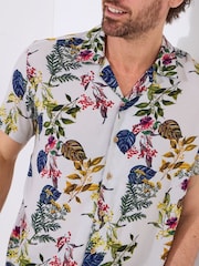 Joe Browns Brown Botanical Print Revere Collar Shirt - Image 5 of 7
