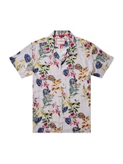 Joe Browns Brown Botanical Print Revere Collar Shirt - Image 7 of 7