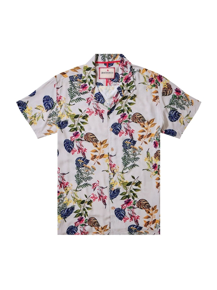 Joe Browns Brown Botanical Print Revere Collar Shirt - Image 7 of 7
