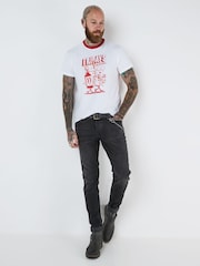 Joe Browns White Comic Beer and Guitar Graphic Print 100% Cotton T-Shirt - Image 3 of 7
