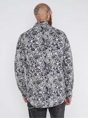 Joe Browns Black Comic Print Graphic Long Sleeve Shirt - Image 4 of 5