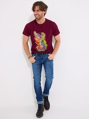 Joe Browns Red Bright Guitar Graphic 100% Cotton T-Shirt - Image 1 of 5