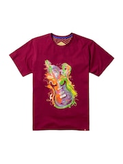 Joe Browns Red Bright Guitar Graphic 100% Cotton T-Shirt - Image 5 of 5