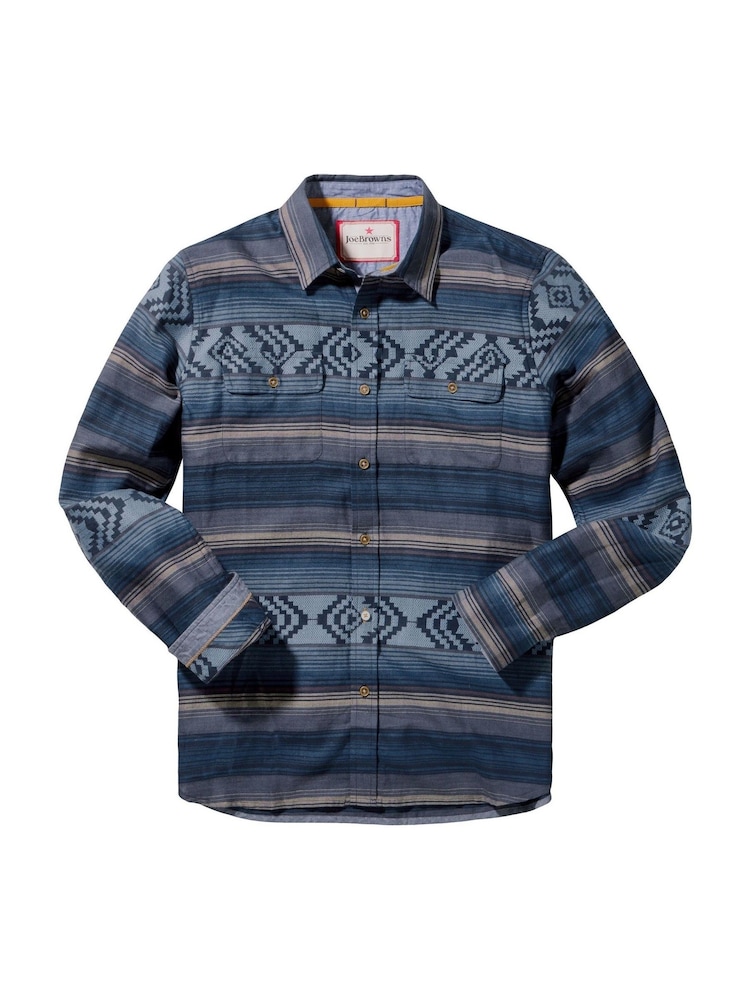 Joe Browns Blue Stripe Long Sleeve Shirt - Image 6 of 6