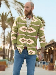 Joe Browns Green Print Shawl Cardigan - Image 1 of 7