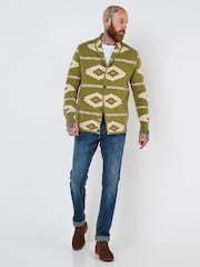 Joe Browns Green Print Shawl Cardigan - Image 3 of 7