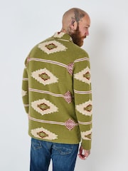 Joe Browns Green Print Shawl Cardigan - Image 4 of 7