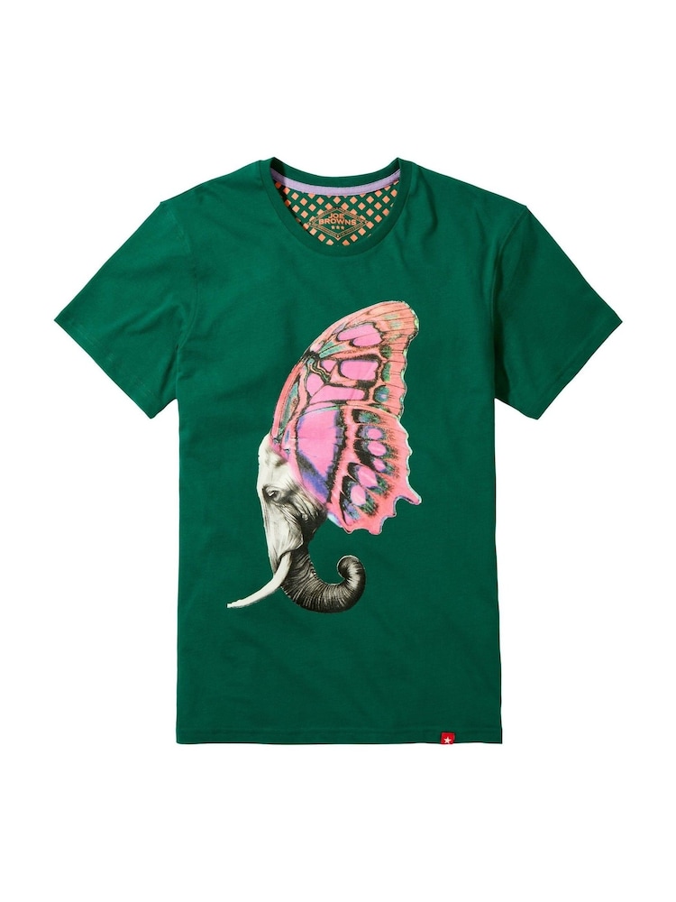 Joe Browns Elephant and Butterfly Graphic Print 100% Cotton T-Shirt - صورة 5 من 5