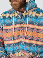 Joe Browns Blue Bright Print Button Detail Hoodie - Image 6 of 7