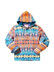 Joe Browns Blue Bright Print Button Detail Hoodie - Image 7 of 7