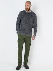 Joe Browns Grey Acid Wash Checked 100%  Cotton Jumper - Image 3 of 5