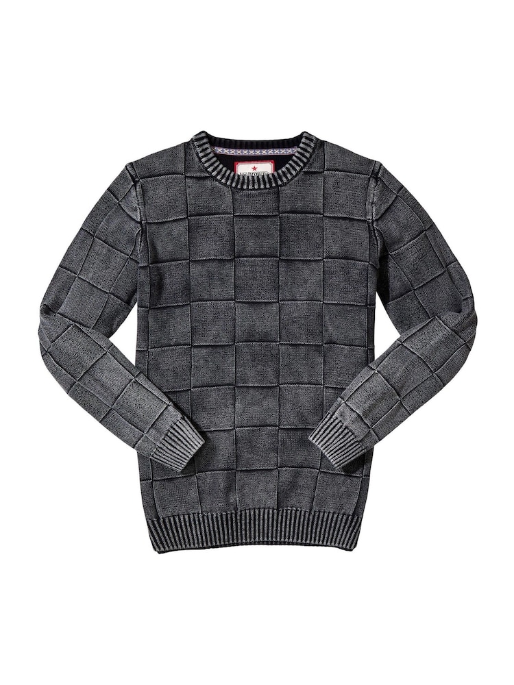 Joe Browns Grey Acid Wash Checked 100%  Cotton Jumper - Image 5 of 5