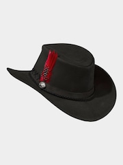 Joe Browns Black Embroidered Leather Fedora - Image 4 of 5