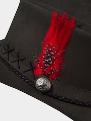 Joe Browns Black Embroidered Leather Fedora - Image 5 of 5