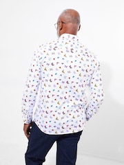 Joe Browns White Butterfly Print Contrast 100% Cotton Trim Shirt - Image 2 of 5