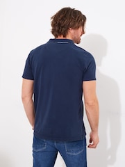 Joe Browns Blue Contrast Button Pique 100% Cotton Polo Shirt - Image 2 of 5