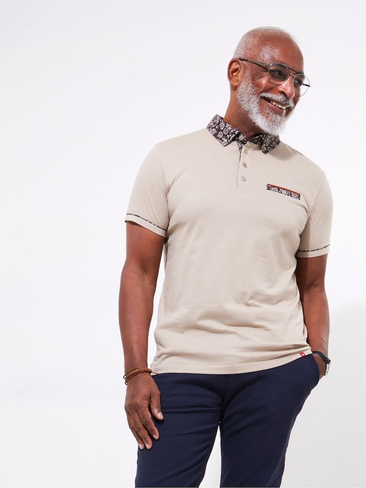 Joe Browns Floral Collared 100% Cotton Polo Shirt - صورة 1 من 6