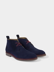 Joe Browns Blue Contrast Stitching Suede Desert Boots - Image 3 of 4