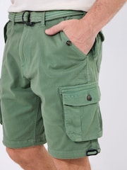 Joe Browns Green Relaxed Fit Belted Cargo Shorts - Image 6 of 7