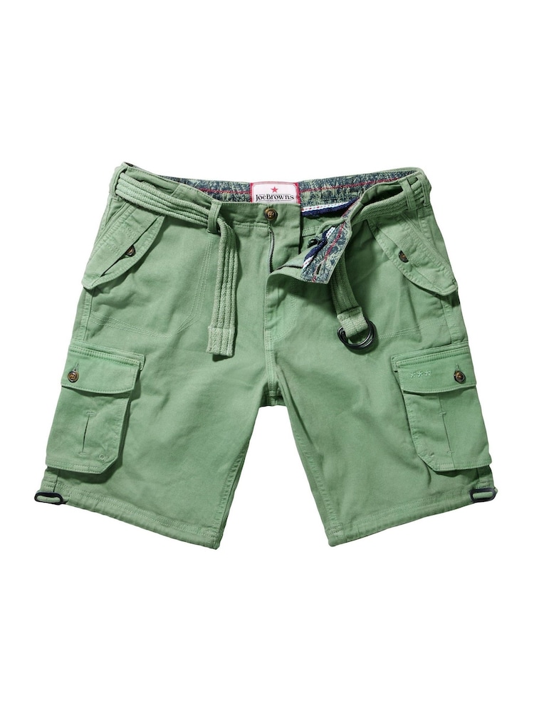Joe Browns Green Relaxed Fit Belted Cargo Shorts - Image 7 of 7