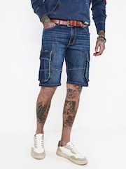 Joe Browns Blue Denim Cargo Shorts - Image 1 of 5