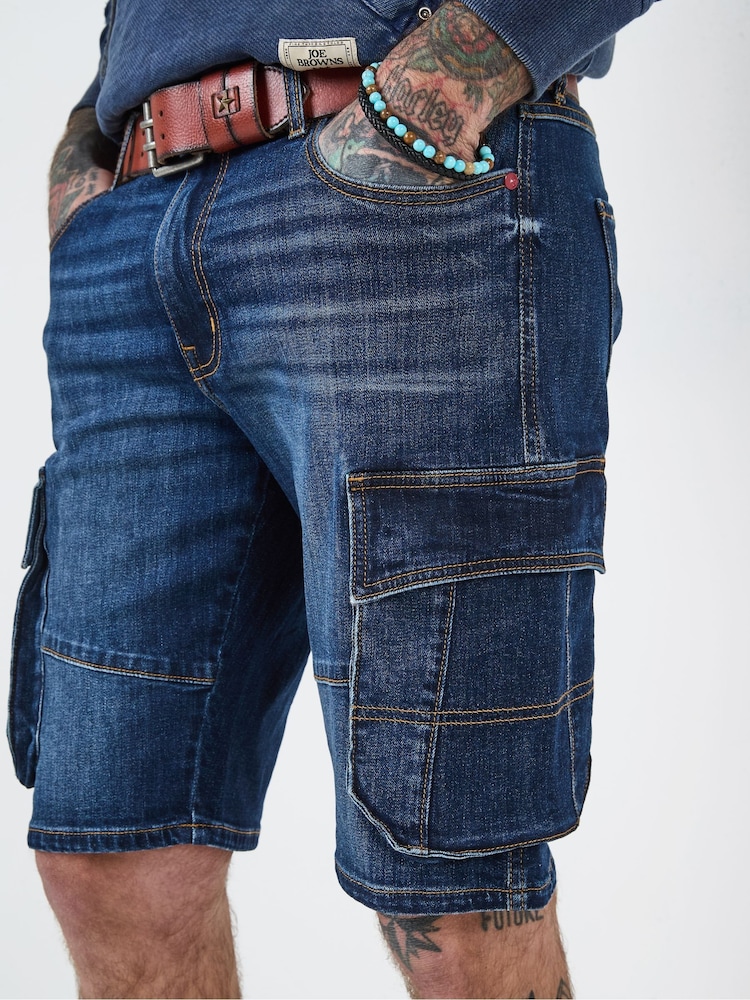 Joe Browns Blue Denim Cargo Shorts - Image 4 of 5