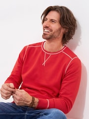 Joe Browns Red Casual Contrast Stitch 100% Cotton Sweatshirt - Image 1 of 5