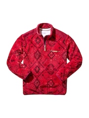 Joe Browns Red Bold Print 1/4 Zip Fleece - Image 8 of 8