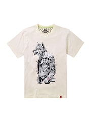 Joe Browns Natural Biker Wolf Graphic Print 100% Cotton T-Shirt - Image 5 of 5