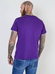 Joe Browns Purple Bold Lion Graphic Print Head 100% Cotton T-Shirt - Image 4 of 5