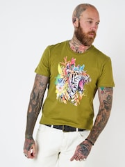 Joe Browns Floral Tiger Graphic 100% Cotton T-Shirt - Imagen 1 de 5