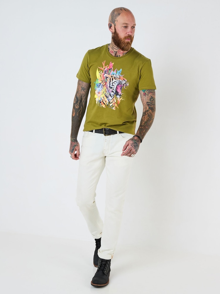 Joe Browns Floral Tiger Graphic 100% Cotton T-Shirt - Imagen 2 de 5