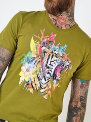 Joe Browns Floral Tiger Graphic 100% Cotton T-Shirt - Imagen 3 de 5
