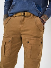 Joe Browns Brown Classic Cargo Trousers with Woven Belt - Image 4 of 5