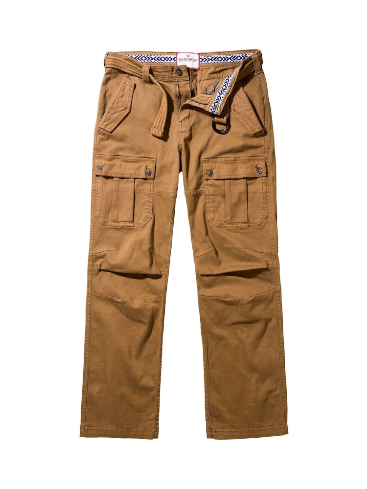 Joe Browns Brown Classic Cargo Trousers with Woven Belt - Image 5 of 5