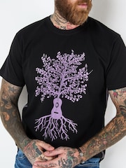 Joe Browns Black Guitar Tree Graphic Print 100% Cotton T-Shirt - Image 4 of 5