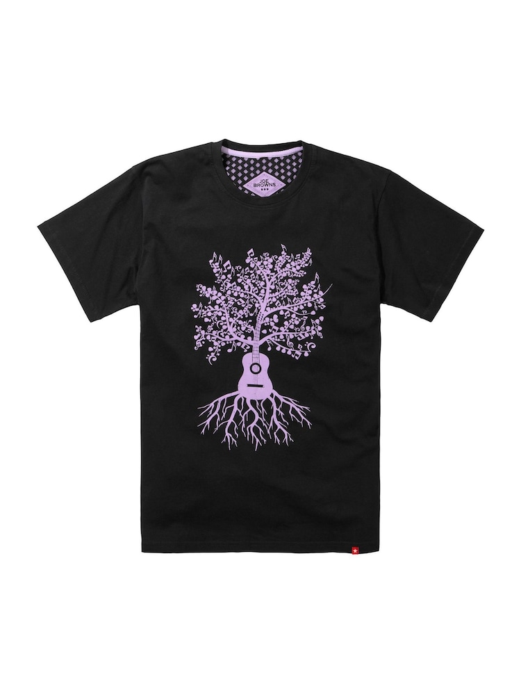 Joe Browns Black Guitar Tree Graphic Print 100% Cotton T-Shirt - Image 5 of 5