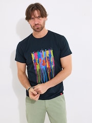 Joe Browns Drippy Jazz Graphic Print 100% Cotton T-Shirt - Imagen 1 de 5