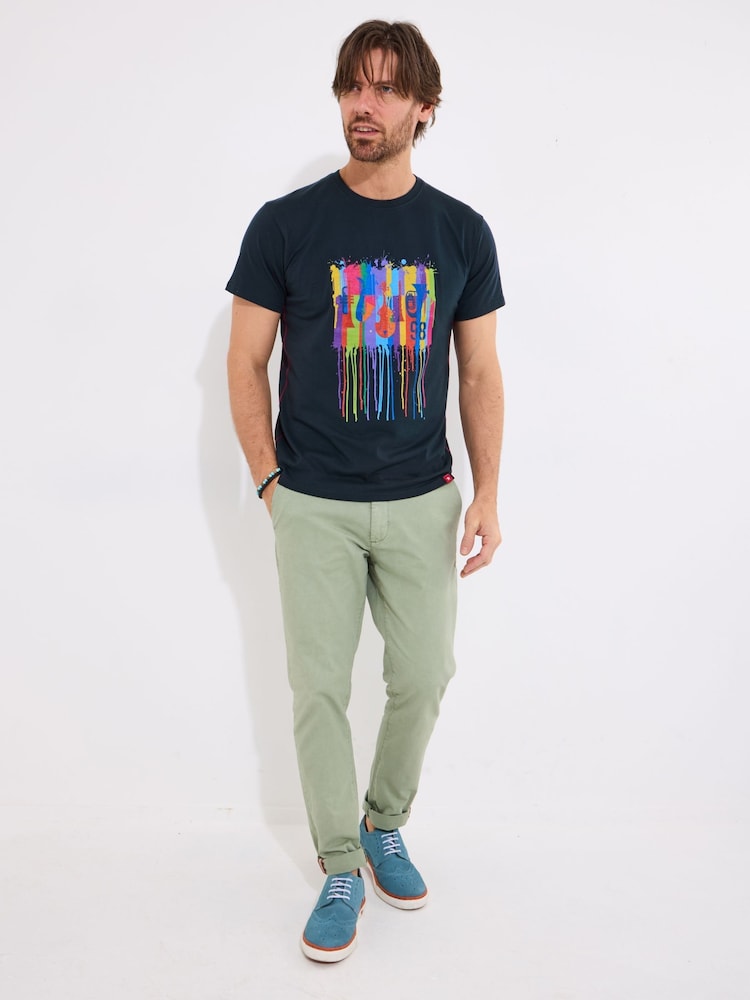 Joe Browns Drippy Jazz Graphic Print 100% Cotton T-Shirt - Imagen 2 de 5