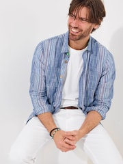 Joe Browns Blue Denim Striped Long Sleeve Shirt - Image 3 of 7
