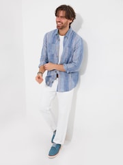 Joe Browns Blue Denim Striped Long Sleeve Shirt - Image 5 of 7