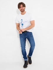 Joe Browns Globe & Treble Clef Graphic 100% Cotton T-Shirt - Bild 1 von 5