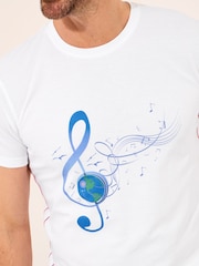 Joe Browns Globe & Treble Clef Graphic 100% Cotton T-Shirt - Bild 3 von 5
