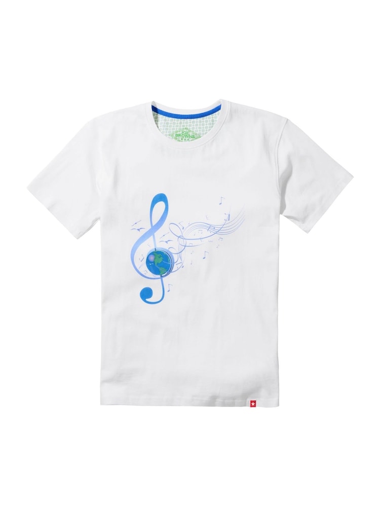 Joe Browns Globe & Treble Clef Graphic 100% Cotton T-Shirt - Bild 5 von 5