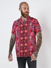 Joe Browns Pink Floral Print Short Sleeve Shirt - Image 2 of 7