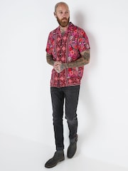 Joe Browns Pink Floral Print Short Sleeve Shirt - Image 5 of 7