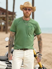 Joe Browns Green Contrast Stitch Short Sleeve T-Shirt - Image 1 of 5